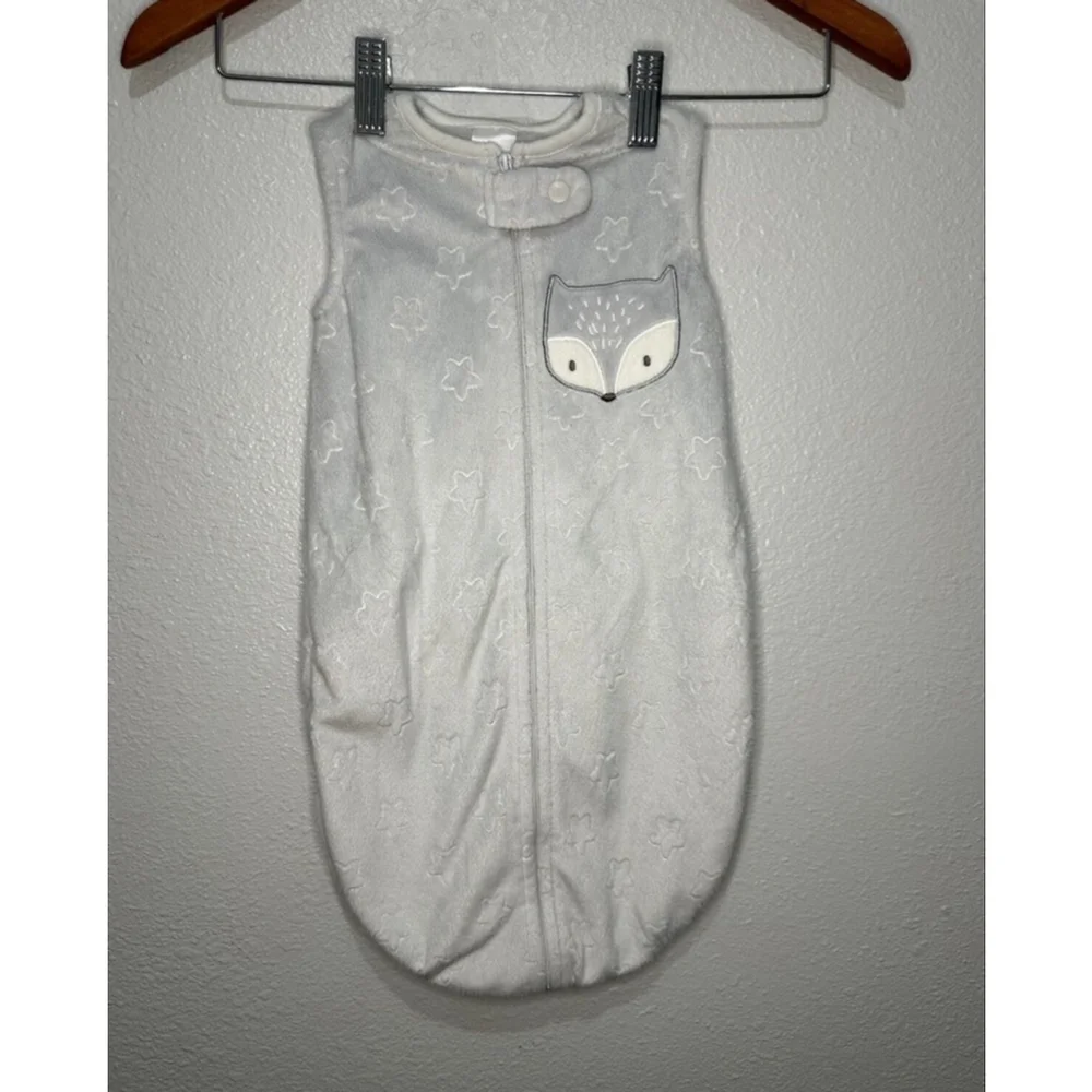 Baby Chick Pea Grey White Fox Star Sleep Sack 0-3 Months